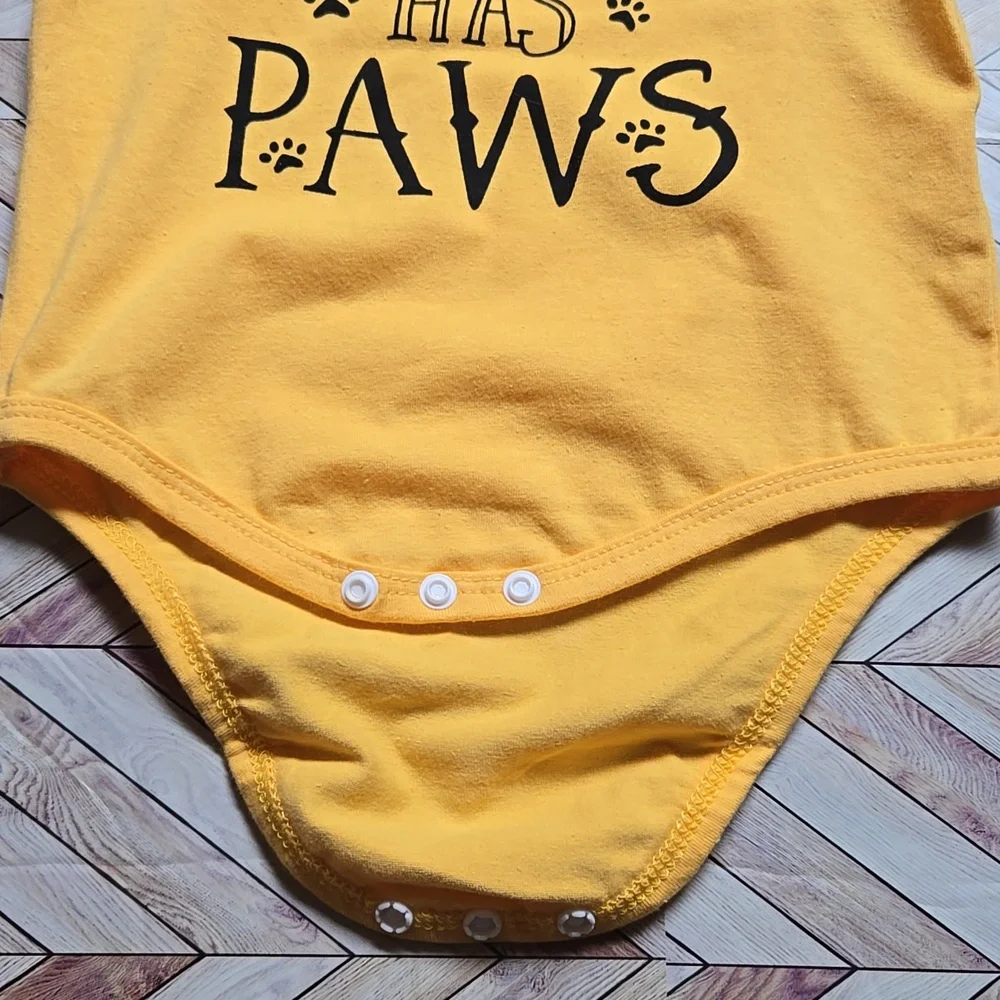 My Big Brother Has Paws Baby Onesie Funny Puppy Pet Lover Baby Shower Gift 6-9M - Picture 3 of 6